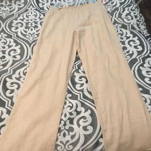 Rouched high-waist palazzo pants